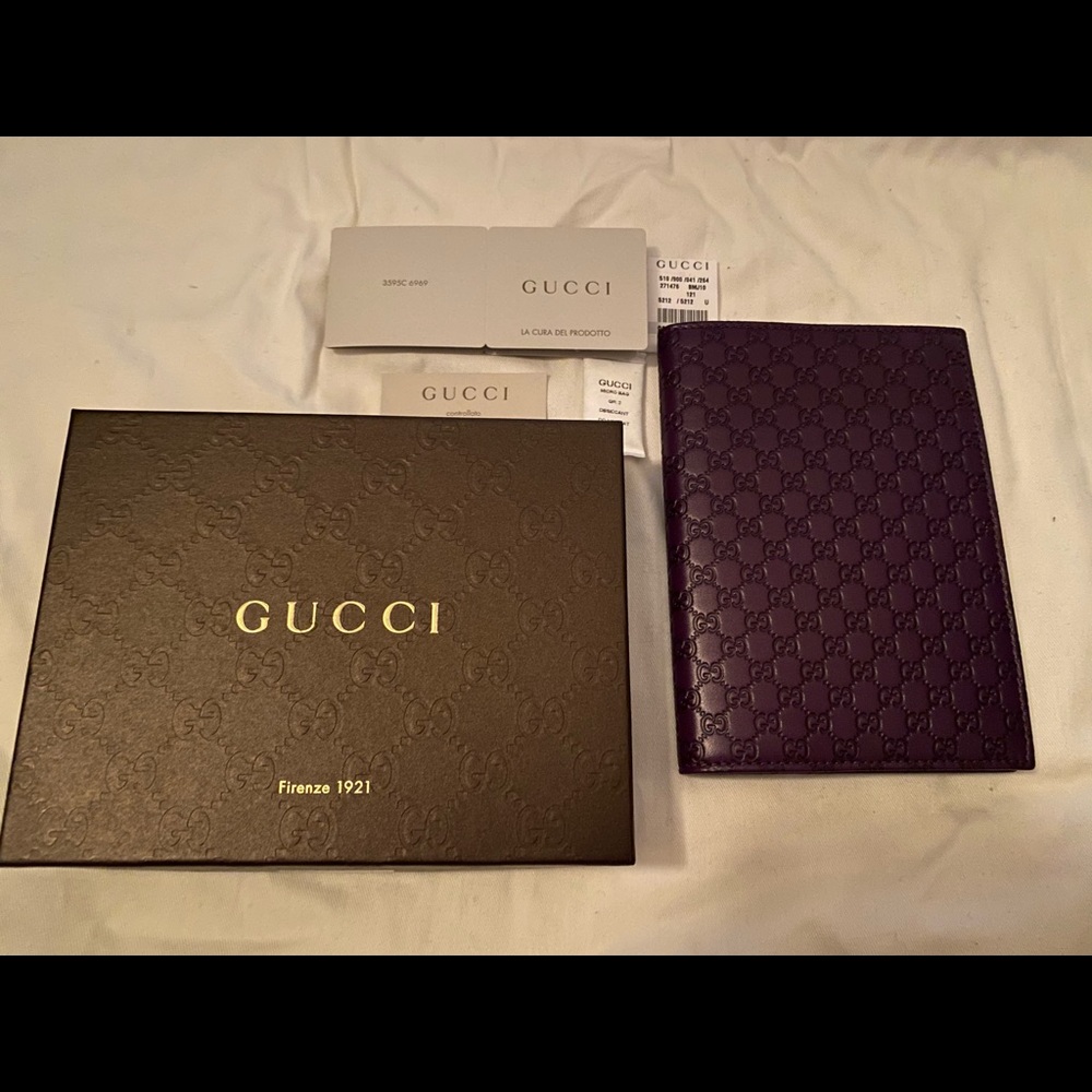 Authentic Gucci Notepad cover Purple color.